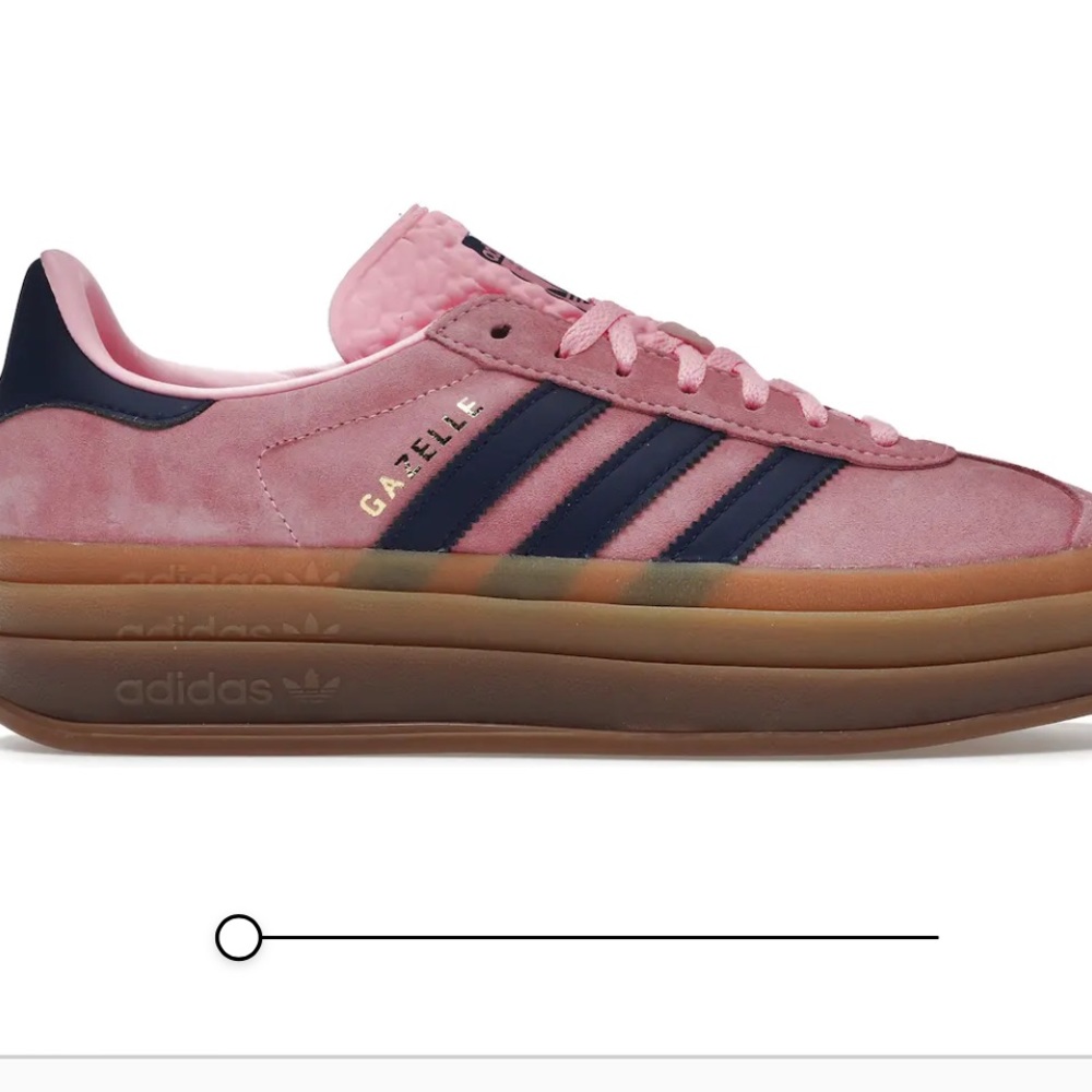adidas Originals Gazelle Platform in Pink with Navy Stripes and Gum Sole